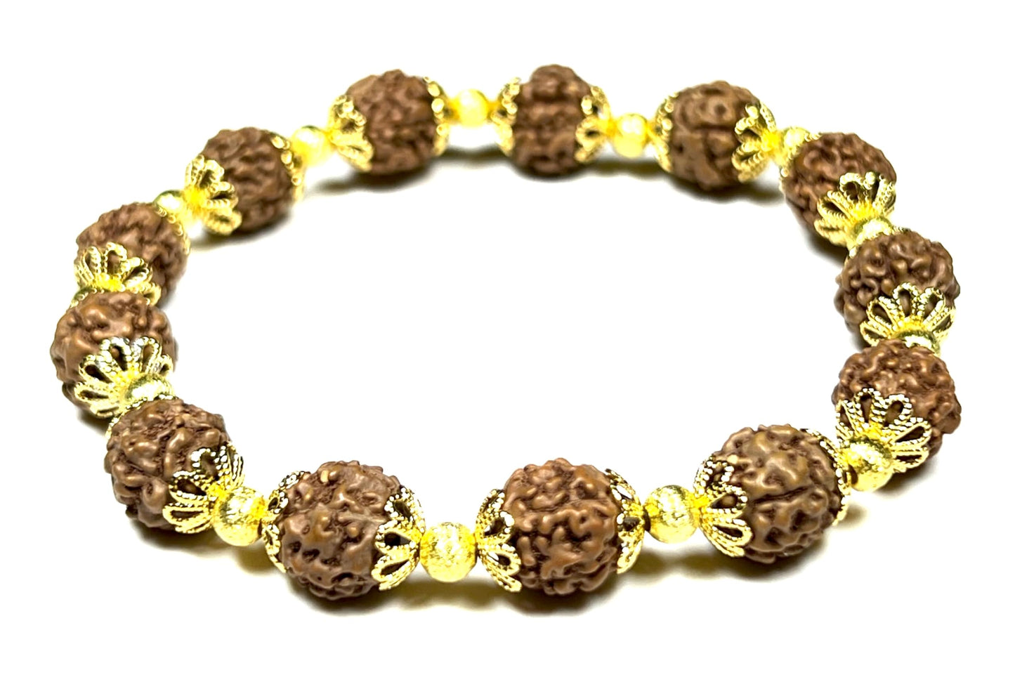 AWAKEN YOUR KUNDALINI Gorgeous Rudraksha Rudraksh Stretch Bracelet - Universal Birthstone & Root Chakra Balance