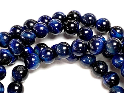 Tiger's Eye Mala Necklace – 8mm 108 Beads – Multicolor Options – Solar Plexus Chakra & Zodiac Birthstones – Meditation Jewelry