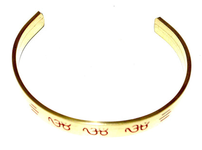 AWAKEN YOUR KUNDALINI Handcrafted Brass Bracelet with Om Inscription - Unisex, Adjustable, Spiritual Jewelry