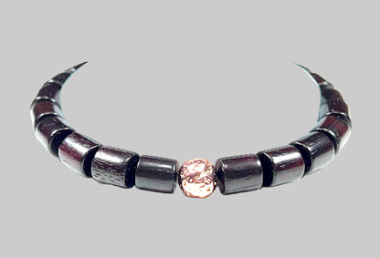 Rosewood & Rose Gold Bead Bracelet | ARANYA Collection