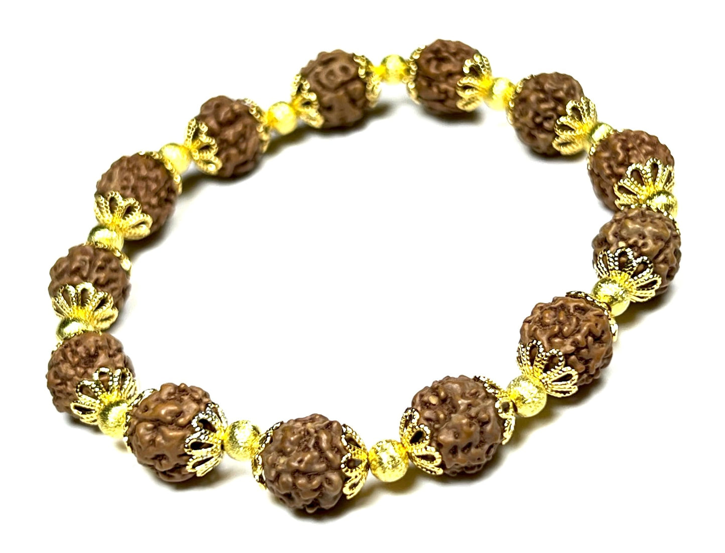 AWAKEN YOUR KUNDALINI Gorgeous Rudraksha Rudraksh Stretch Bracelet - Universal Birthstone & Root Chakra Balance