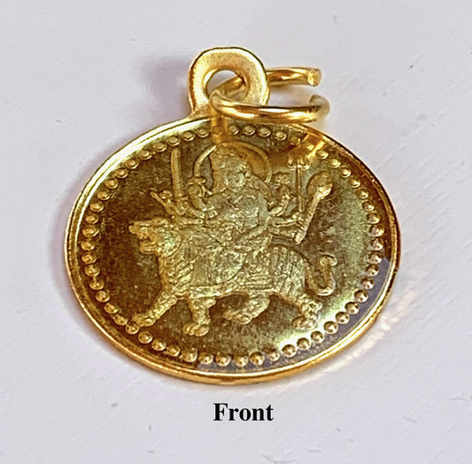 Durga Bisa Beesa Yantra Pendant - Astadhatu & Golden Finish - Power, Protection, Fame