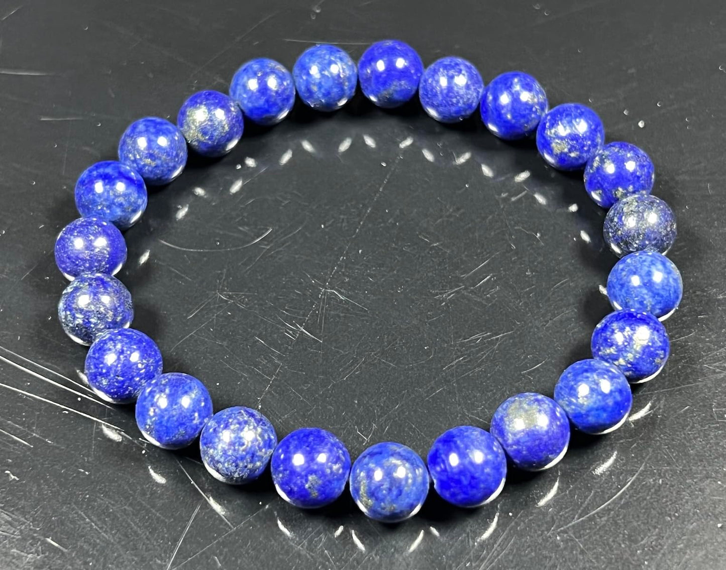 Blue Lapis Lazuli Stretch Bracelet - Throat Chakra Activation - Embrace Your Voice - 8mm Bead size