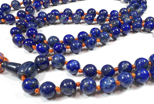 Lapis Lazuli Mala Necklace, 6mm 108 Beads, December Birthstone, Sagittarius Gemstone, Throat Chakra, Unleash Your Inner Wisdom