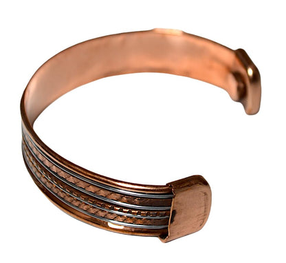 Embrace Bold Style: Handmade Adjustable Copper Cuff Bracelet (Wide & Narrow Braids) - Unisex Statement Piece
