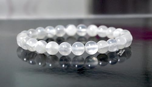 Cleanse & Uplift: Selenite Stretch Bracelet (10mm Beads) - Taurus & Gemini Birthstone & Crown Chakra Harmony