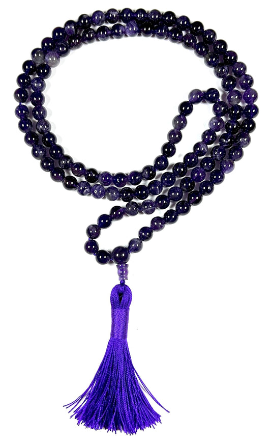 Amethyst Mala Necklace | 108 Beads for Crown Chakra | SOMA Collection