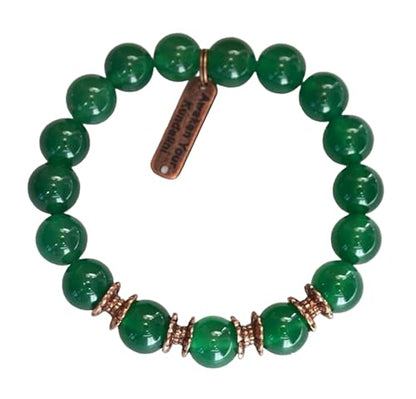 Tranquil Green Jade Stretch Bracelet | Heart Chakra | Libra Birthstone | 10mm Beads
