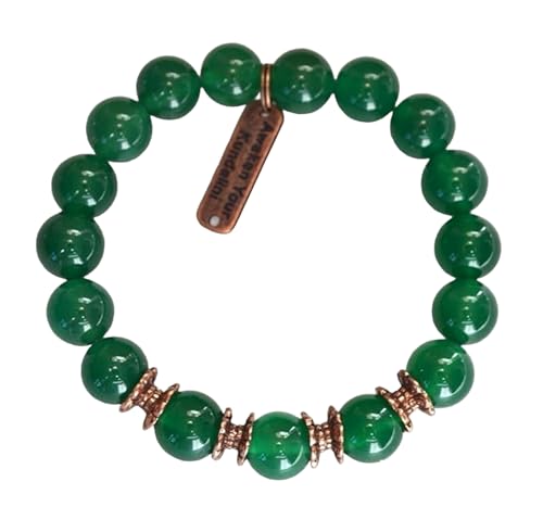Tranquil Green Jade Stretch Bracelet | Heart Chakra | Libra Birthstone | 10mm Beads