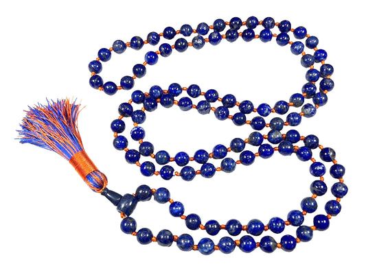 Lapis Lazuli Mala Necklace, 6mm 108 Beads, December Birthstone, Sagittarius Gemstone, Throat Chakra, Unleash Your Inner Wisdom