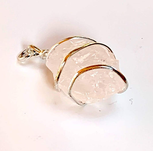 AWAKEN YOUR KUNDALINI Heart Chakra Rose Quartz Pendant, Libra Birthstone, Approx. 1-1.25 Inches