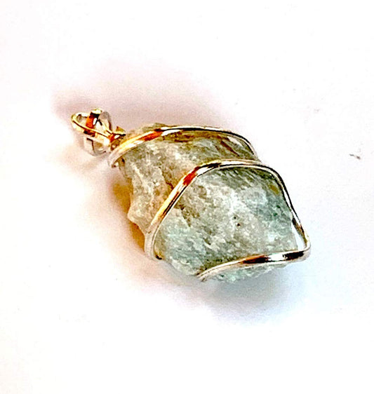 AWAKEN YOUR KUNDALINI Celestial Amazonite Pendant Necklace, Throat Chakra, Taurus Birthstone, Approx. 1-1.25 Inches