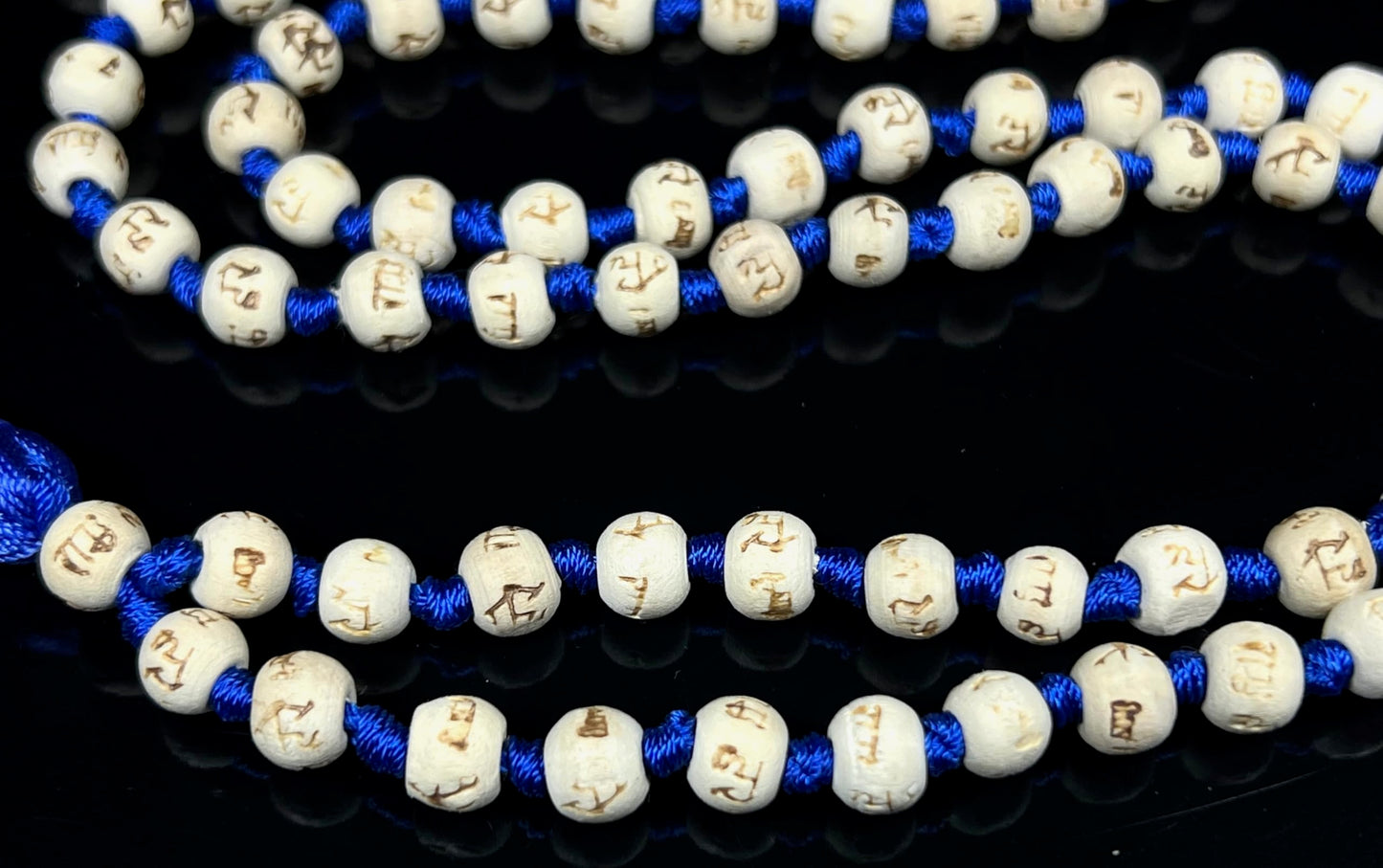 Handmade Tulsi Mala Beads Necklace – 8mm Beads with "Ram" Inscription – Multicolor Options – Chakra Balancing & Zodiac Birthstones – Meditation Jewelry
