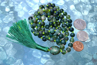 108 Beads Moss Agate Mala Beads Necklace