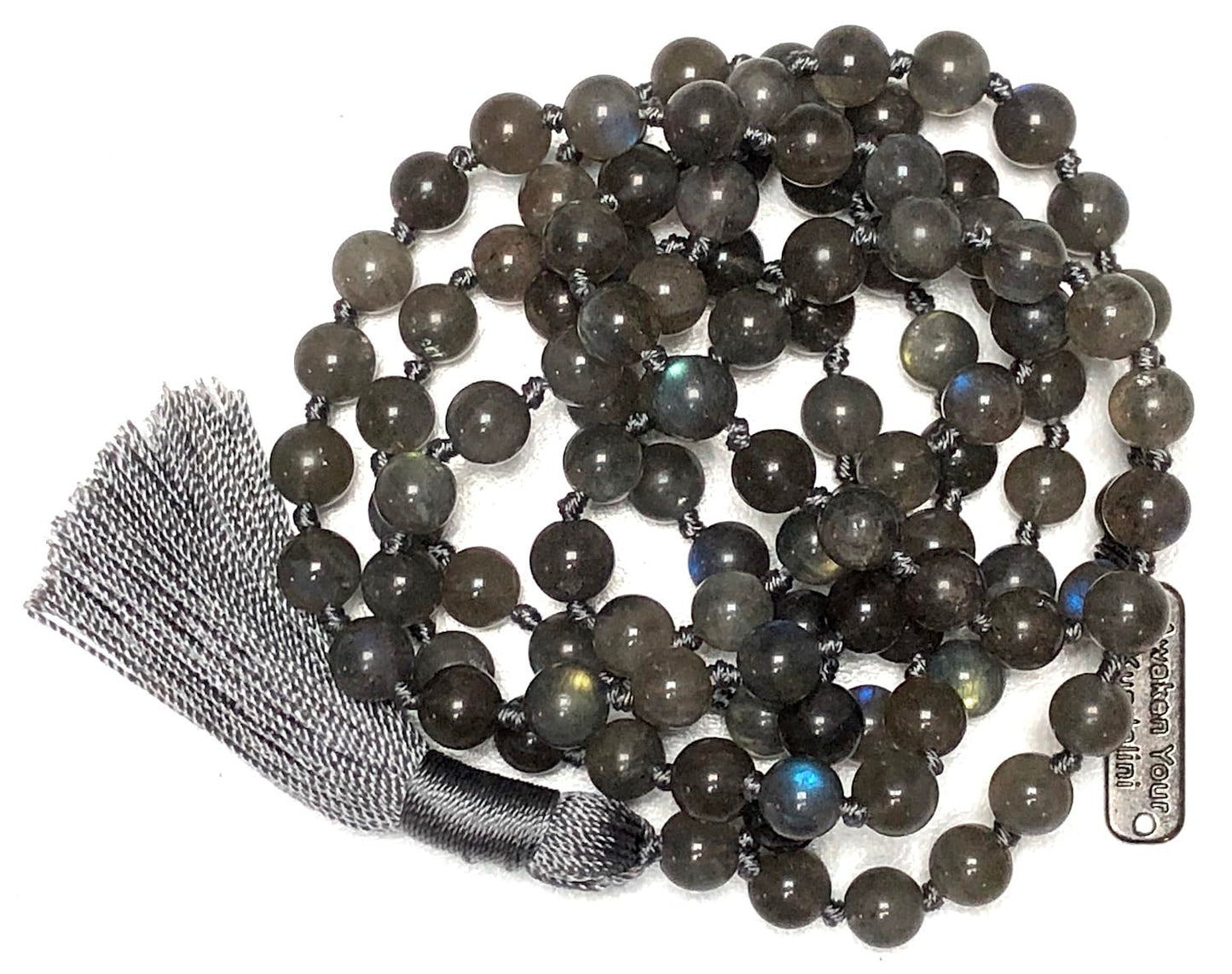 Labradorite Mala Necklace | 108 Beads Hand-Knotted | VAAK & ALOKA Collections