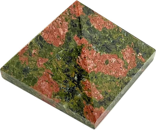 Unakite Crystal Pyramid | 2-Inch Heart Harmony Stone | TATTVA Collection