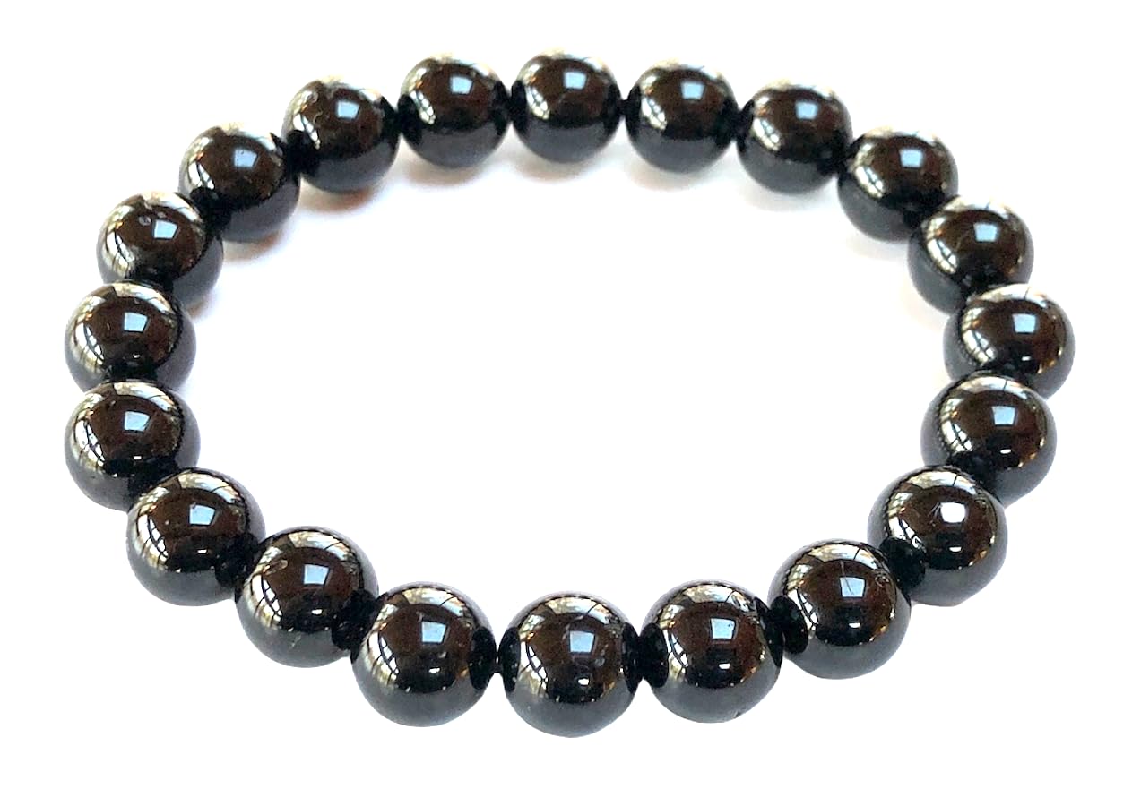 VESTA Black Tourmaline Bracelet | 8mm Grounding Beads for Protection & Root Chakra Healing