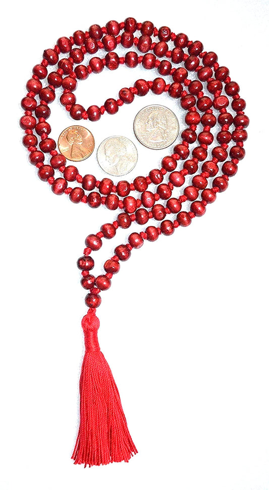Handknotted Rosewood Mala Necklace | 108 Beads | ARANYA Collection