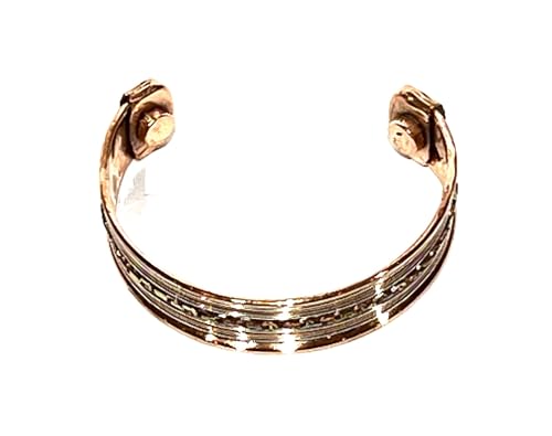 Embrace Bold Style: Handmade Adjustable Copper Cuff Bracelet (Wide & Narrow Chain Braids) - Unisex Elegant Piece