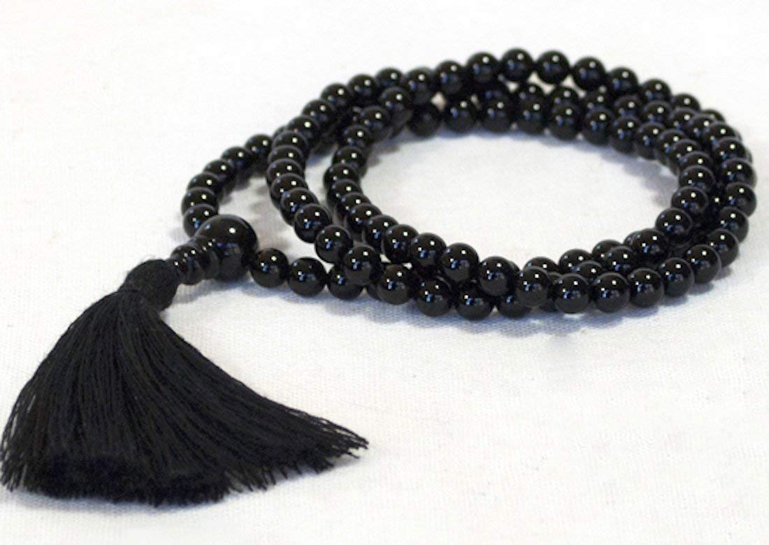 Black Tourmaline Mala Necklace | 108 Beads | VESTA Collection by AYK
