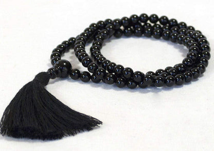 Black Tourmaline Mala Necklace | 108 Beads | VESTA Collection by AYK