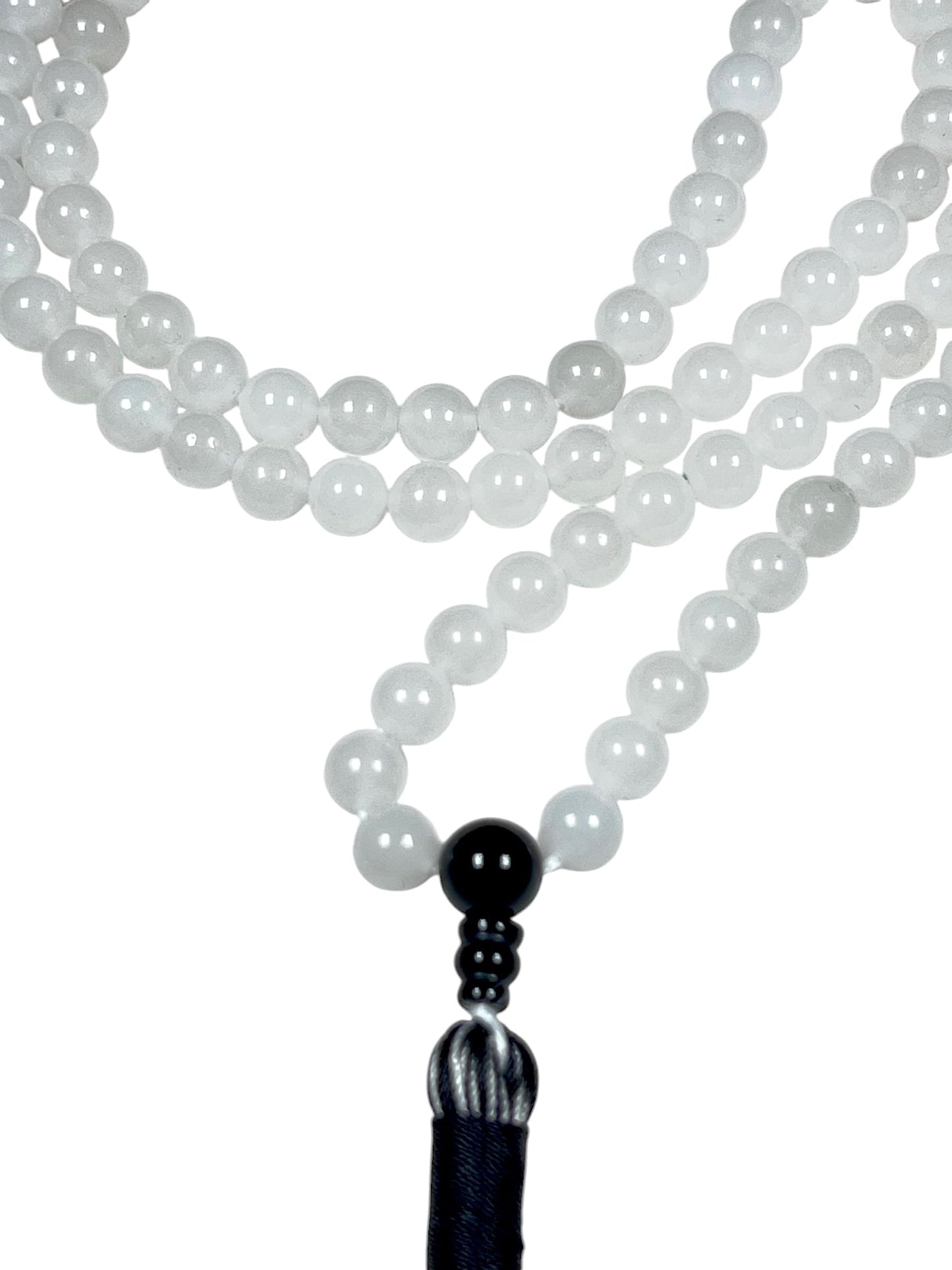 Handmade Agate Mala Beads Necklace with Black Onyx Guru Bead – 108 Beads – 8mm – Multicolor Options – Chakra Balancing & Zodiac Birthstone – Meditation Jewelry