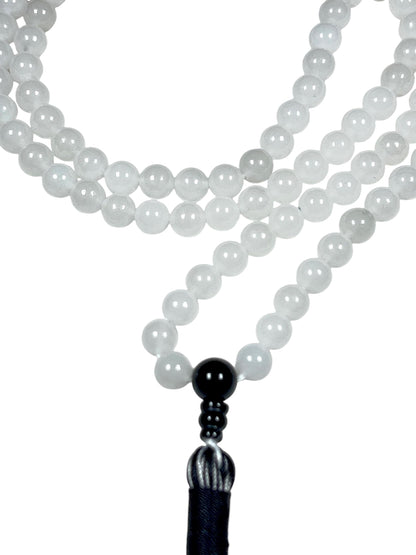 Handmade Agate Mala Beads Necklace with Black Onyx Guru Bead – 108 Beads – 8mm – Multicolor Options – Chakra Balancing & Zodiac Birthstone – Meditation Jewelry