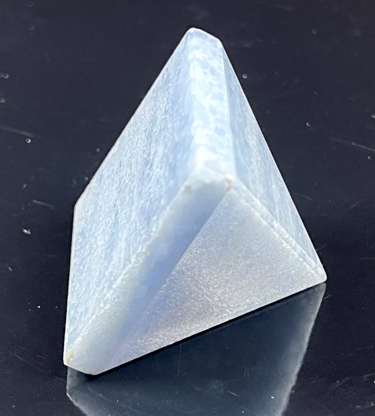 Blue Calcite Crystal Pyramid | 2-Inch Soothing Stone | TATTVA Collection