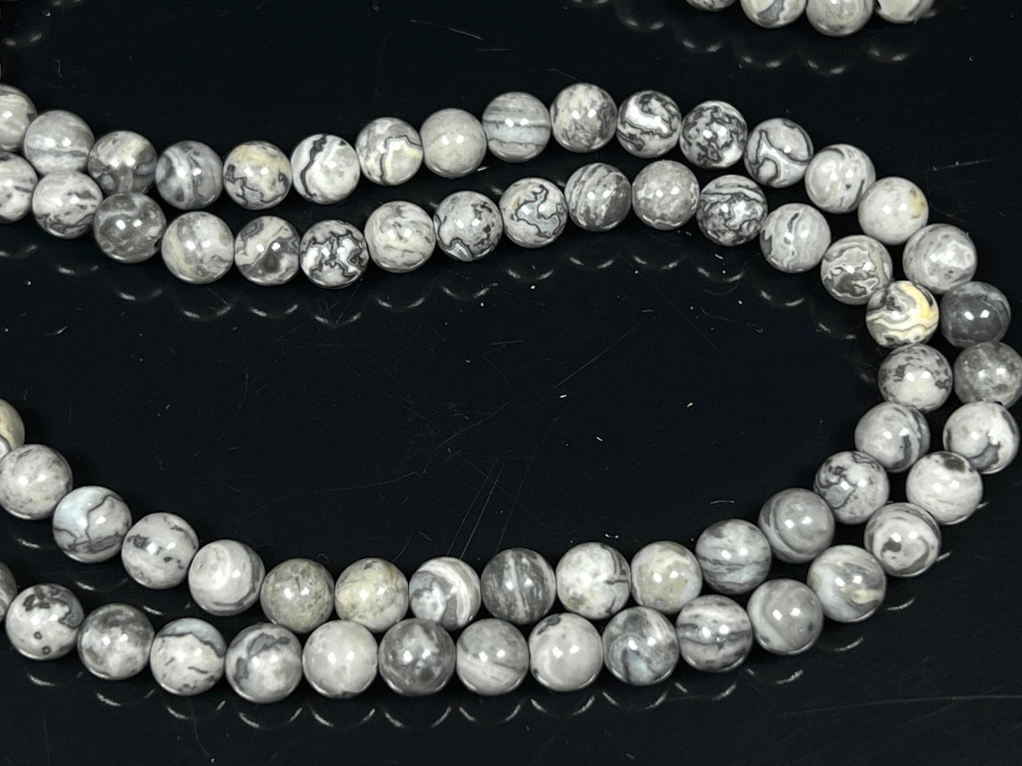 Handmade Scenic Jasper Mala Beads Necklace – 108 Beads – 6mm & 8mm – Root Chakra & Aries Birthstone – Spiritual Meditation Jewelry