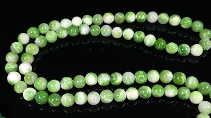 Awaken Your Kundalini Crystal Mala Beads Necklace Reiki healing stones Energized Handmade 108 Buddhist Prayer Beads - w/Velvet Pouch (Green Jade Mix Dyed, 8 mm)