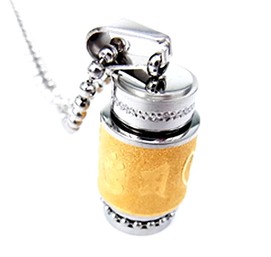 Om Mani Padme Hum Pendant | Buddhist Symbol | Stainless Steel | Golden Finish | 33.5x13mm: Hole 9x5mm