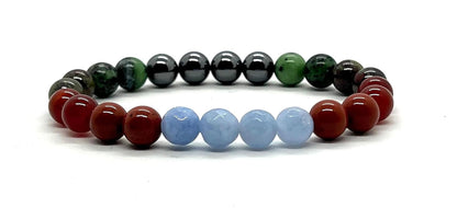 Ignite Your Inner Fire: Aries Constellation Birthstone Bracelet (8mm) - Embrace Passion & Confidence - Multi Chakra Alignment