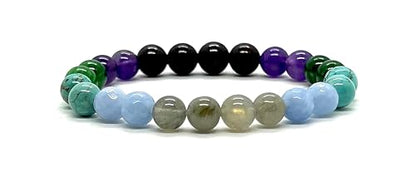 Embrace Your Progressive Spirit: Aquarius Constellation Birthstone Bracelet (8mm) - Multi-Gemstone & Empowering Energy