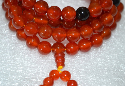 AWAKEN YOUR KUNDALINI Handmade Red Carnelian Stretch Mala Necklace - 6mm Beads - Leo Birthstone - Sacral Chakra