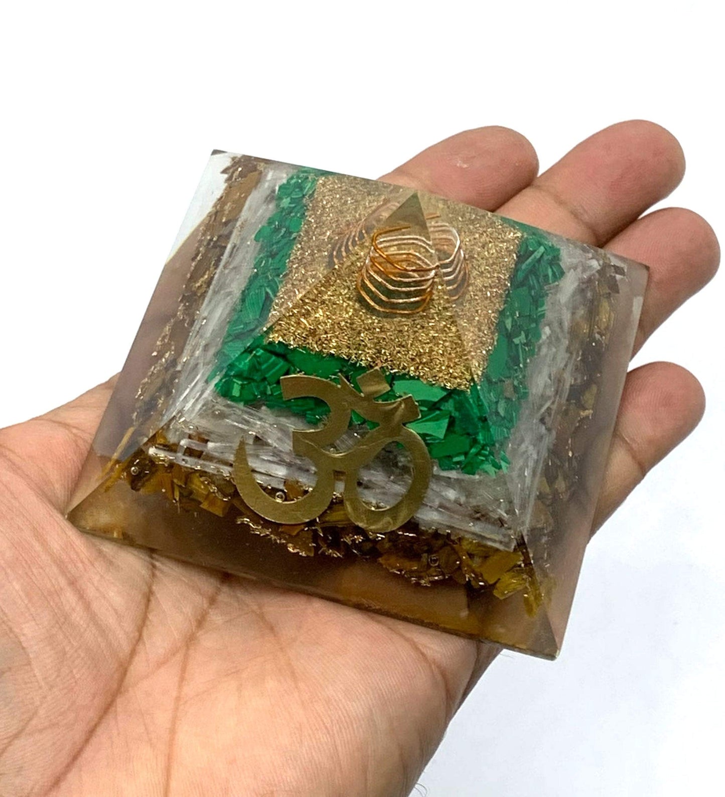 7 Chakra Orgone Crystal Pyramid | 3-Inch Energy Amplifier | TATTVA Collection