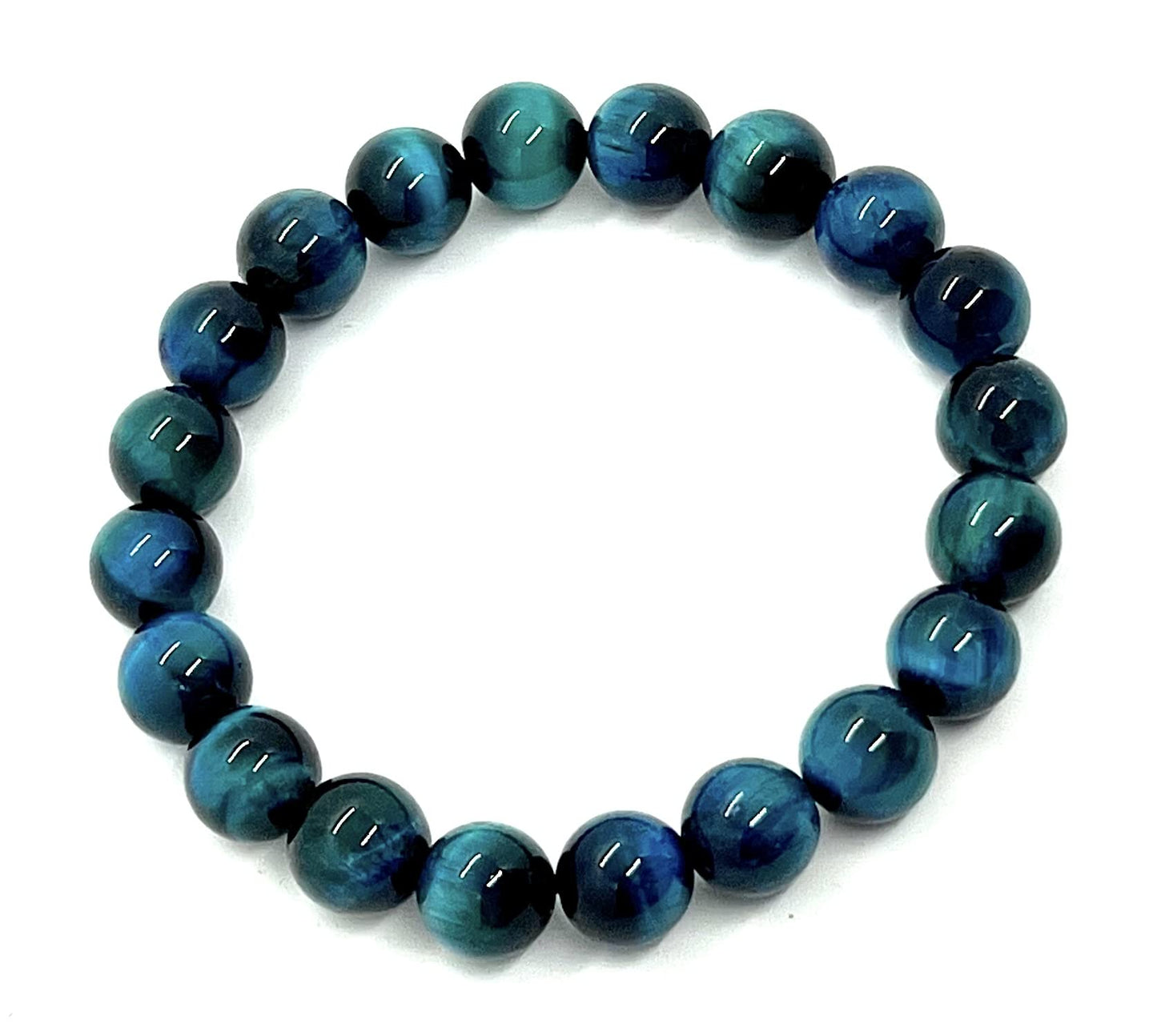 Tiger's Eye Stretch Bracelet, 10mm Beads, Sagittarius Birthstone, Throat Chakra Healing, 7.5 Inch Wrist Size, Crystal for Jupiter Rertrograde
