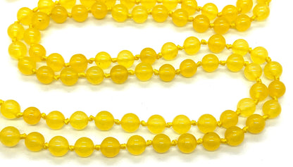Yellow Jade Mala Necklace – Solar Plexus & Sacral Chakra Healing