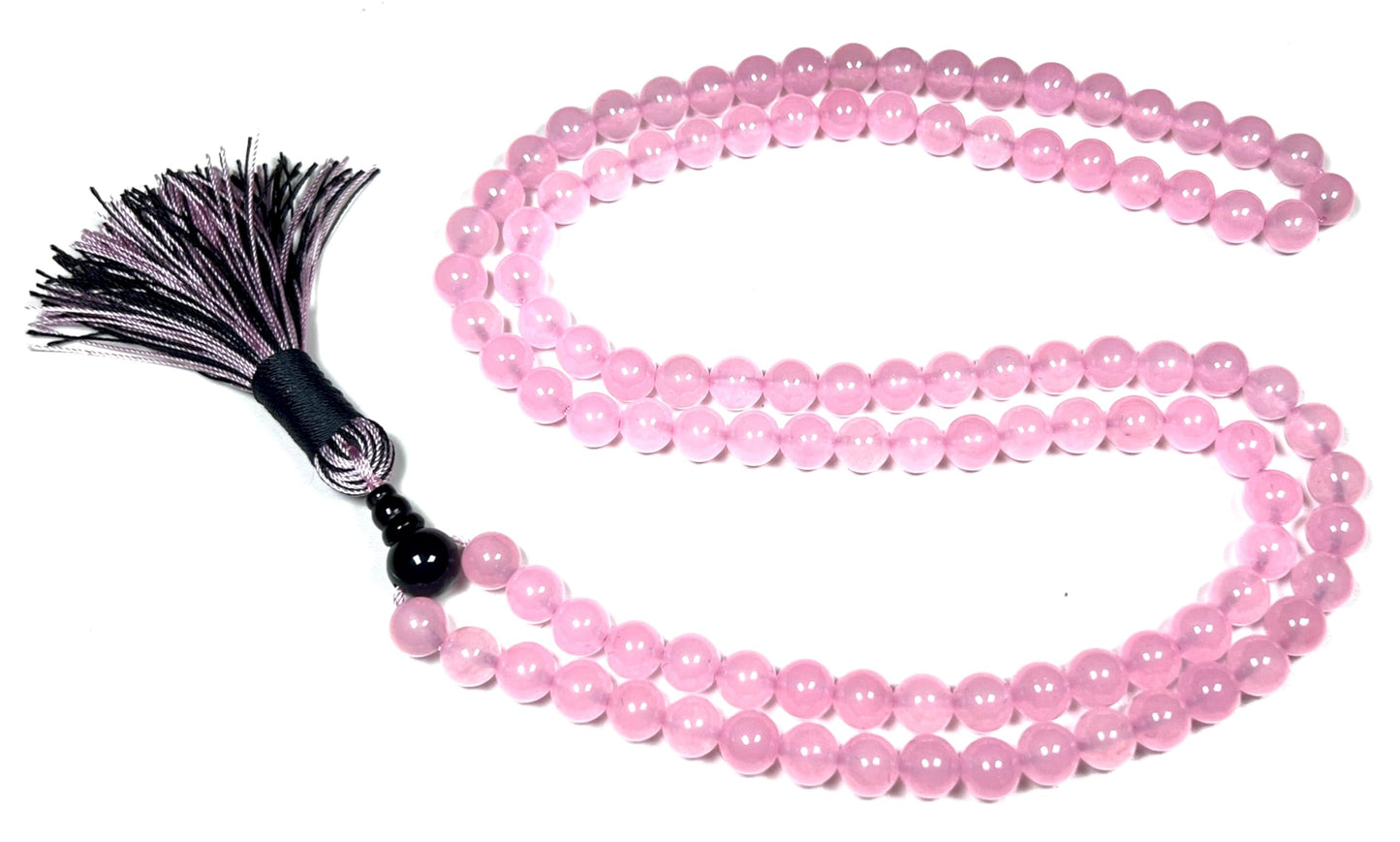 Handmade Agate Mala Beads Necklace with Black Onyx Guru Bead – 108 Beads – 8mm – Multicolor Options – Chakra Balancing & Zodiac Birthstone – Meditation Jewelry