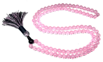 Handmade Agate Mala Beads Necklace with Black Onyx Guru Bead – 108 Beads – 8mm – Multicolor Options – Chakra Balancing & Zodiac Birthstone – Meditation Jewelry