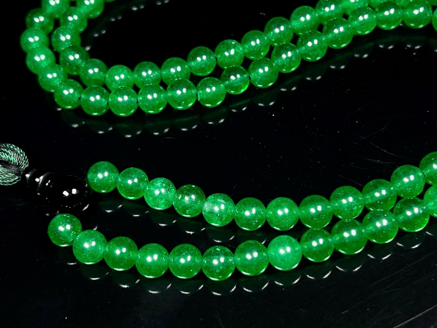Handmade Agate Mala Beads Necklace with Black Onyx Guru Bead – 108 Beads – 8mm – Multicolor Options – Chakra Balancing & Zodiac Birthstone – Meditation Jewelry