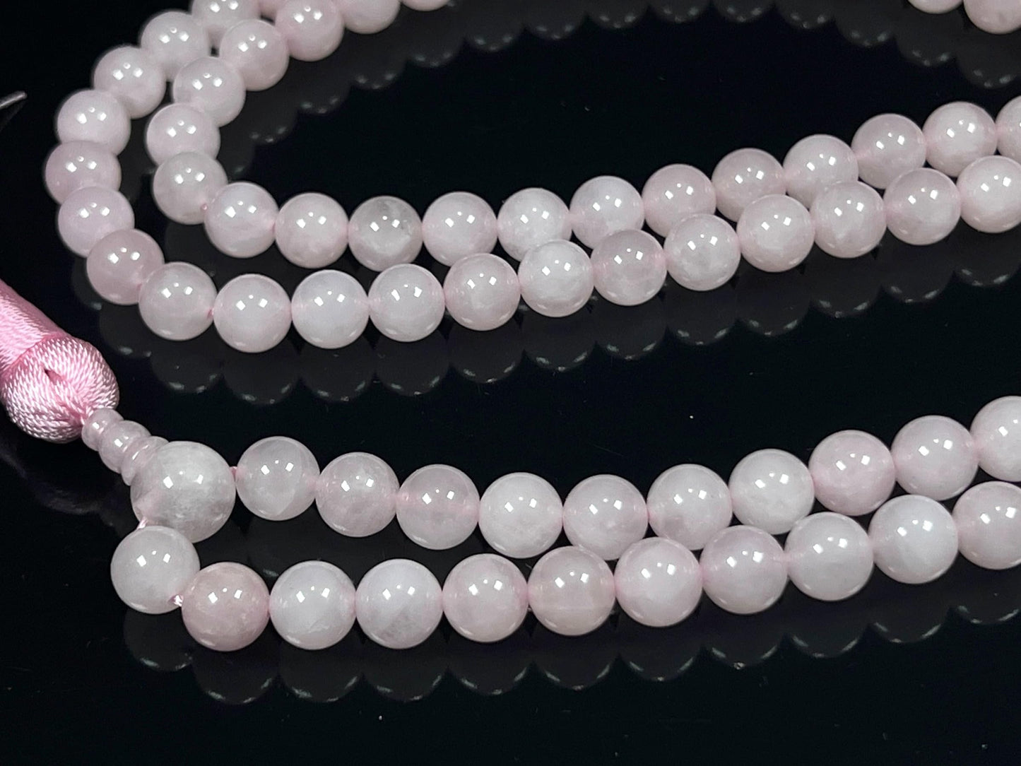 Cultivate Love & Compassion: Hand-Knotted Rose Quartz Mala Necklace (8mm 108 Beads) - Libra Birthstone & Heart Chakra Balance