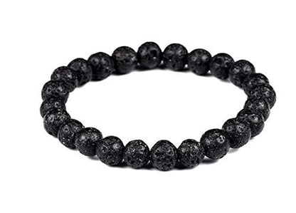 VULCAN Lava Rock Stretch Bracelet | Root Chakra Grounding | 8mm
