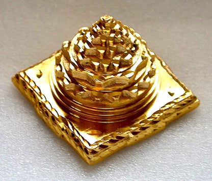 AWAKEN YOUR KUNDALINI Sri Yantra, Meru Yantra, Sri Chakra in Brass Size 2" Inch - Spiritual Powers, Vaastu Dosh, Prosperity - 3D - Hollow Meru