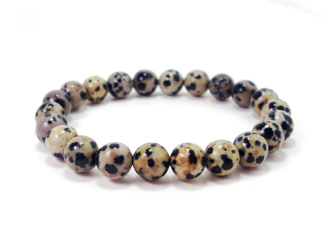 Dalmatian Stretch Bracelet | 8mm Beads | Sagittarius Birthstone | Root Chakra