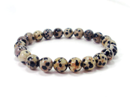 Dalmatian Stretch Bracelet | 8mm Beads | Sagittarius Birthstone | Root Chakra