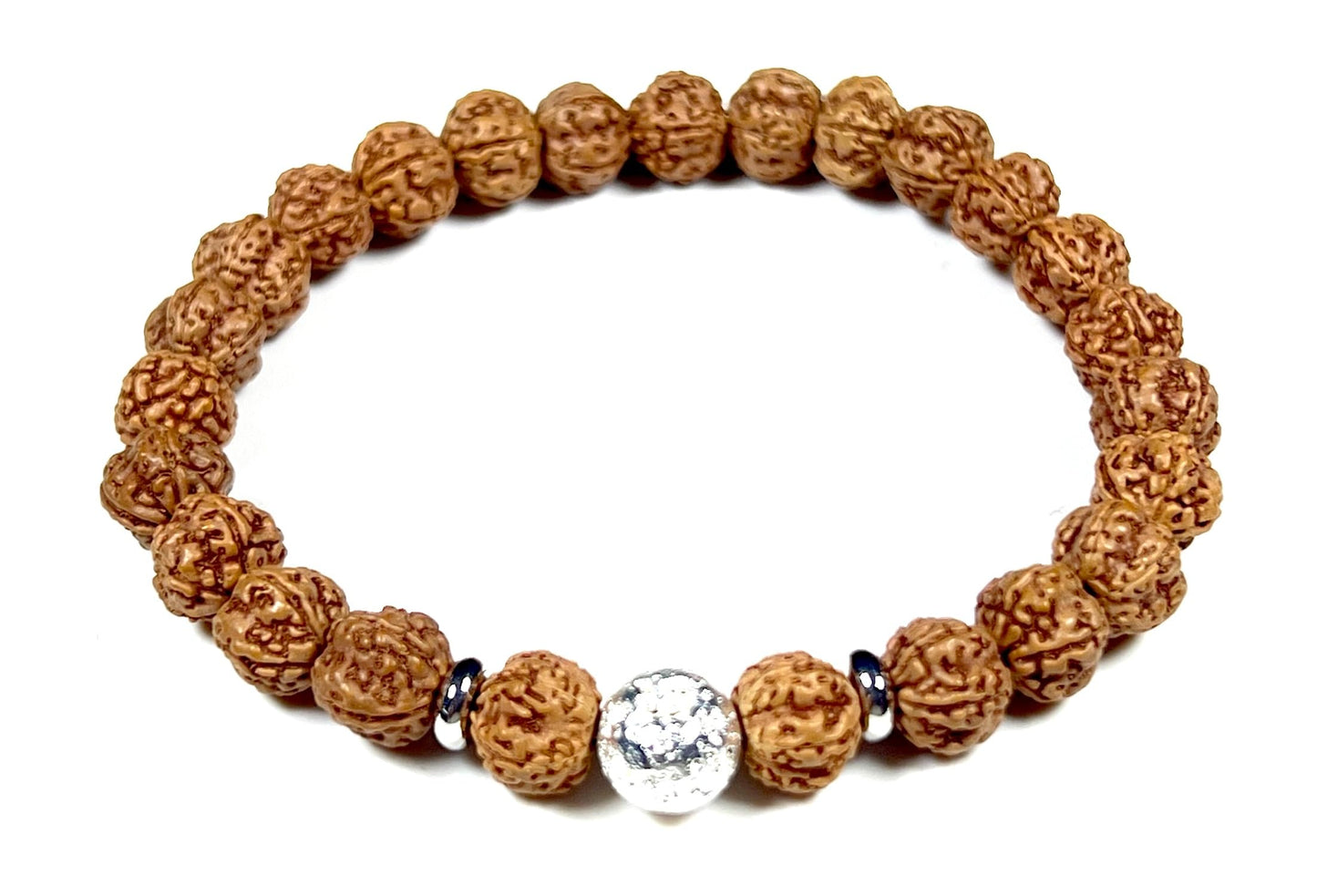 Lava Rock  & Rudraksha Bracelet  | Throat & Root Chakra Healing | Taurus & Libra