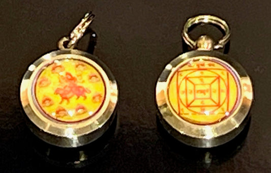 Navdurga Navadurga Durga Yantra Kavach Pendant - Universal Sun Sign - Root & Solar Plexus Chakra Association - Powerful Yantra Pendant