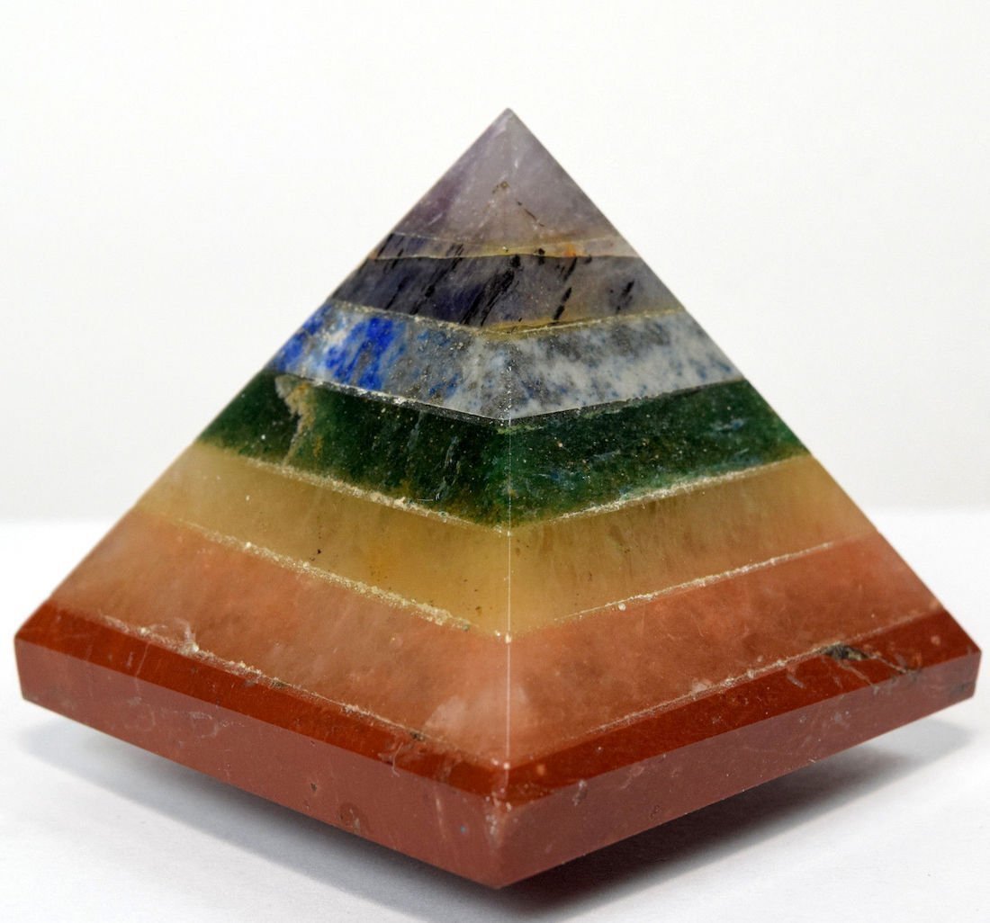 7 Chakra Crystal Pyramid | 2-Inch Energy Alignment Tool | TATTVA Collection