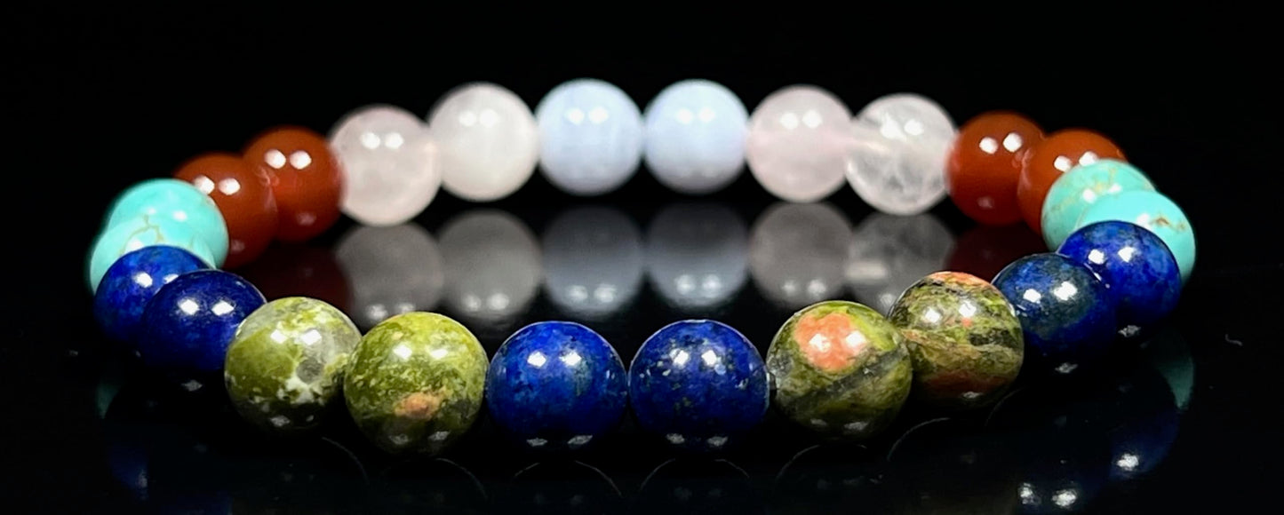 AWAKEN YOUR KUNDALINI Friendship Bracelet - Gemstone Crystals Gift for Friends, Family, Collegues