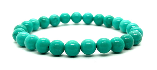 Teal Turquoise Stretch Bracelet | Sagittarius & Capricorn Sun Sign | Throat Chakra